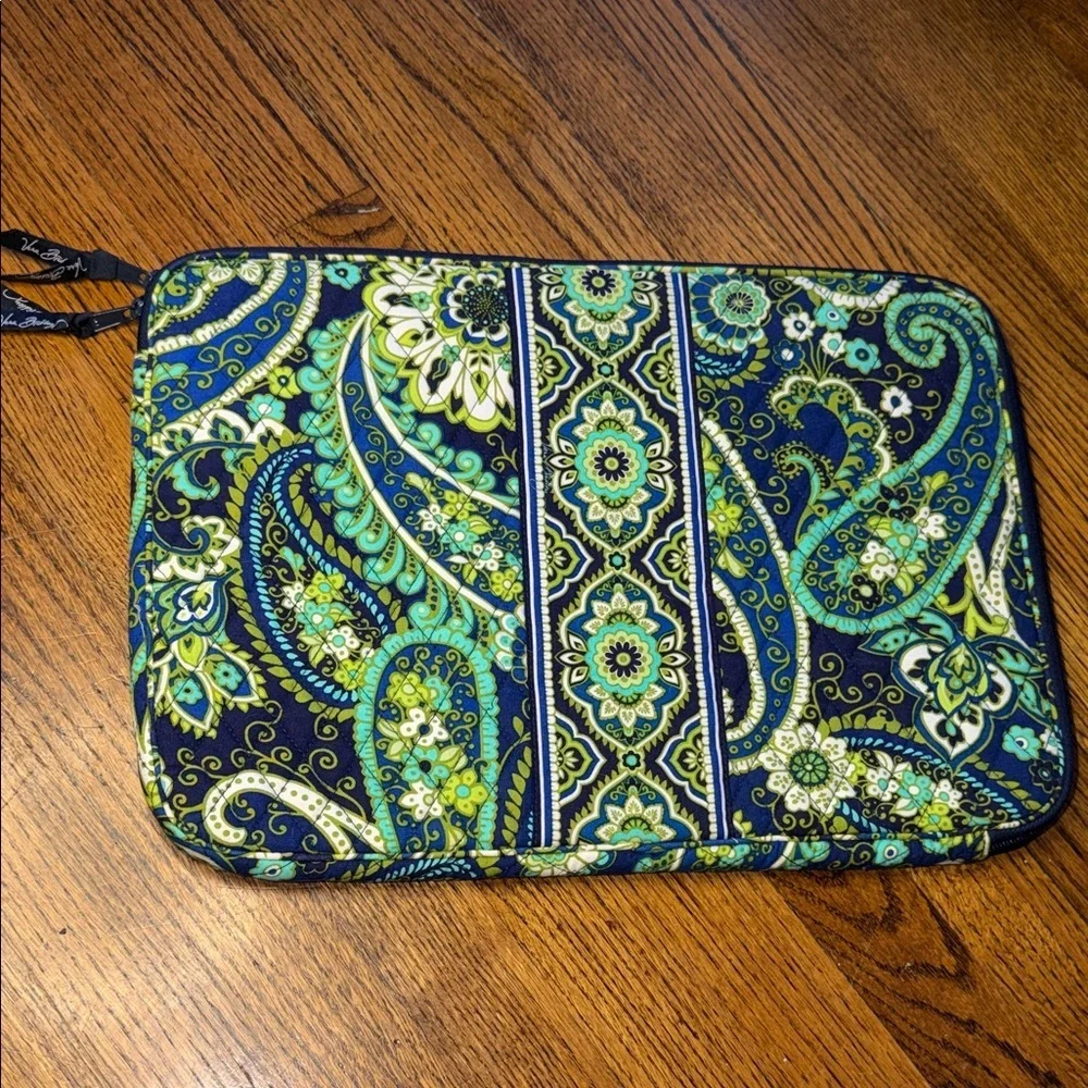 Vera Bradley Blue and Green Paisley Laptop Bag